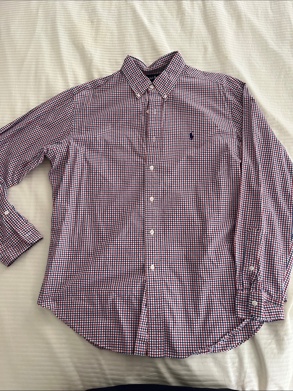 Ralph Lauren Navy & Red Micro Check Button-Down Shirt